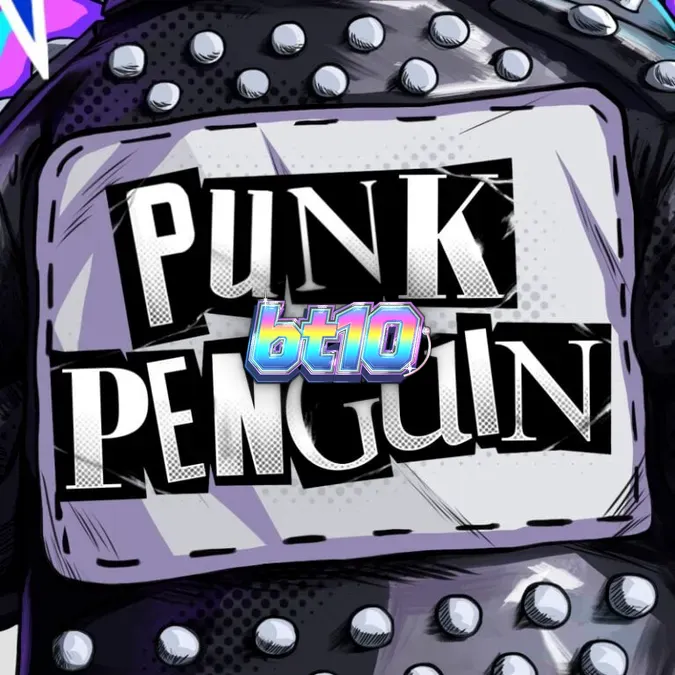 Visual vibrante e punk do slot Punk Penguin com pinguins rebeldes